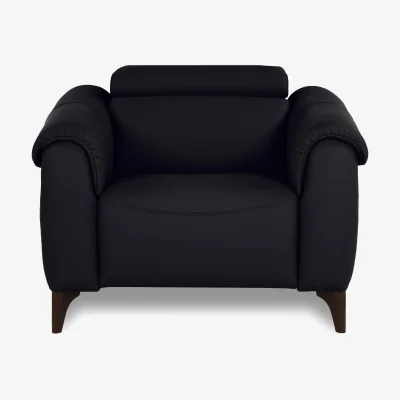 Furniture Village Nicoletti - Nicole Leather Armchair - Torello Nero - Sofas and Armchairs - In Time for Christmas