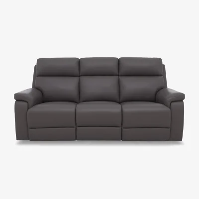Furniture Village Raven Leather 3 Seater Battery Recliner Sofa