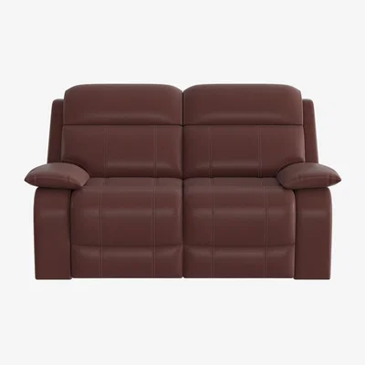 Furniture Village Moreno 2 Seater Leather Sofa with Power Recliner - Burgundy