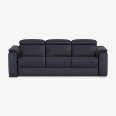 Furniture Village Nicoletti - Canto 3 Seater 3 Cushion TO Leather Sofa - Torello Blu