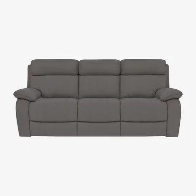 Furniture Village Moreno 3 Seater NC Leather Sofa with Power Recliner - NC Elephant