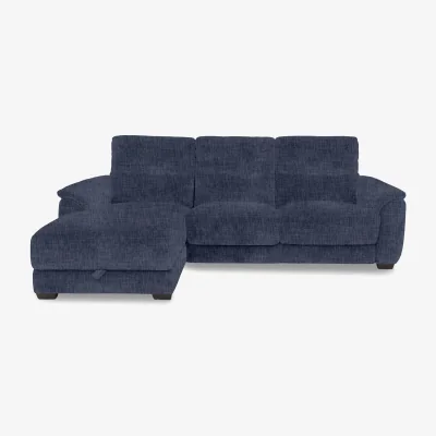Furniture Village Saffron Fabric 3 Seater Sofa with Storage Left Hand Facing Chaise End - Dark Denim