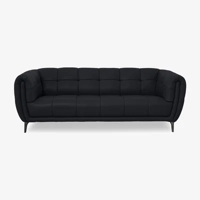 Furniture Village Sienna Leather 3 Seater Sofa - Lavender