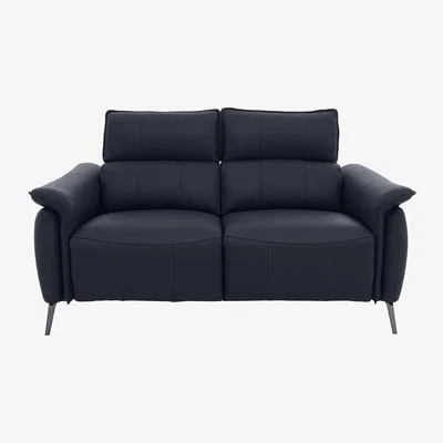 Furniture Village Jude Leather 2 Seater Sofa - Montana Navy