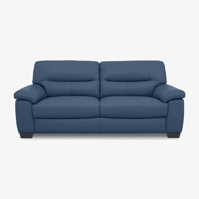 Furniture Village Hetty 3 Seater NC Leather Sofa - Caribbean Sea