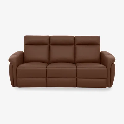 Furniture Village Dublin Leather 3 Seater Sofa - Roast