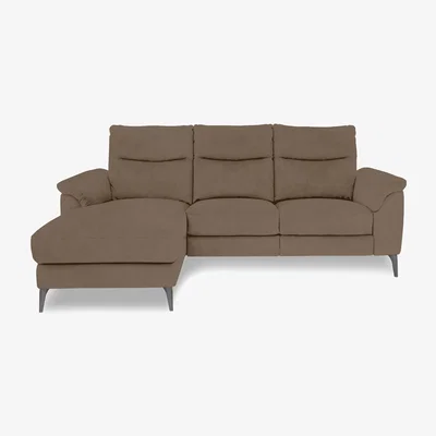 Furniture Village Morgan Fabric 3 Seater Sofa with Left Hand Facing Chaise End - Opulence Cedar