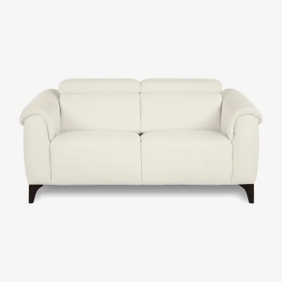Furniture Village Nicoletti - Nicole 2 Seater Leather Sofa with Power Recliner - Torello Bianco Puro