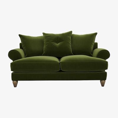 Furniture Village The Lounge Co. - Bronwyn 2.5 Seater Fabric Scatter Back Foam Fill Sofa With Walnut Feet - Woodland Moss