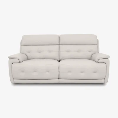 Furniture Village Brescia Leather 3 Seater Sofa - Frost