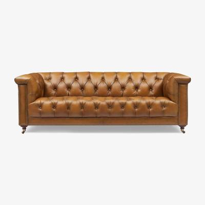 Furniture Village Wallace 4 Seater Leather Chesterfield Sofa with USB-C