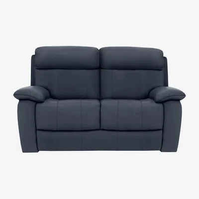 Furniture Village Moreno 2 Seater BV Leather Sofa - BV Ocean Blue