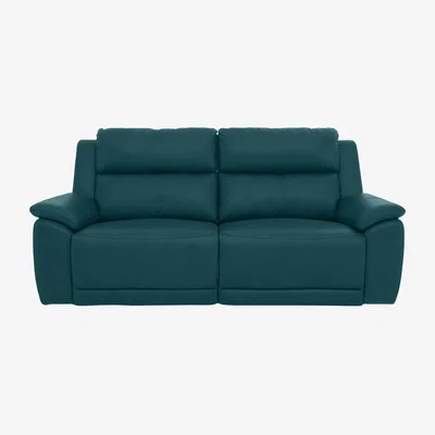 Furniture Village Utah 3 Seater Leather Power Recliner Sofa - Midnight Jade
