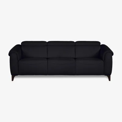 Furniture Village Nicole 3 Seater 3 Cushion Leather Recliner Sofa with Headrests and Power Lumbar - Torello Nero - Sofas and Armchairs - In Time for Christmas