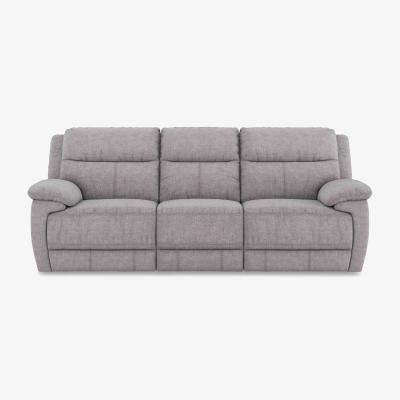 Furniture Village Touch 3 Seater Heavy Duty Fabric Manual Recliner Sofa - R27 Pewter