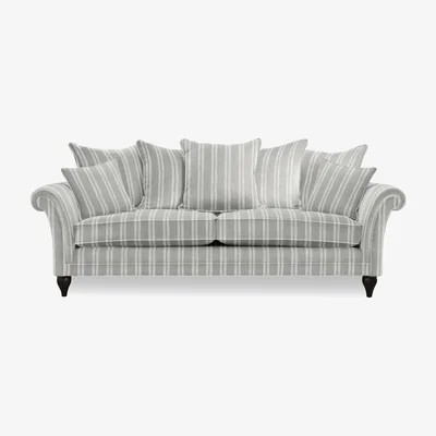 Furniture Village Parker Knoll - Plaza Grand Scatter Back Sofa - Austen Stripe Dove
