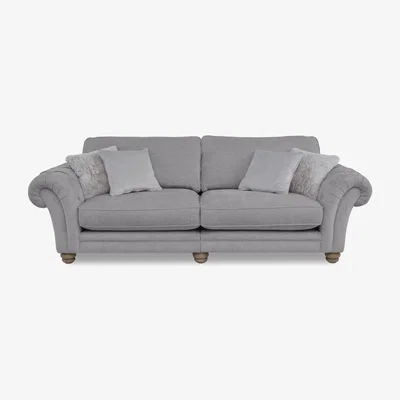 Furniture Village Cotswold 4 Seater Split Frame Classic Back Sofa - Darwin Silver