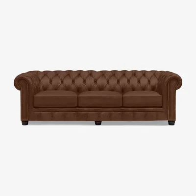 Furniture Village At The Helm - Shackleton 4 Seater Leather Chesterfield Sofa