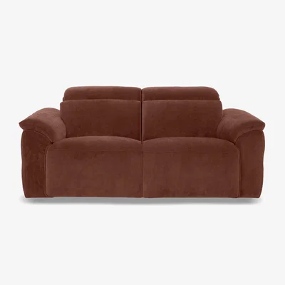 Furniture Village Dolomite 3 Seater Fabric Sofa with Power Recliner - Manhattan Burnt Sienna