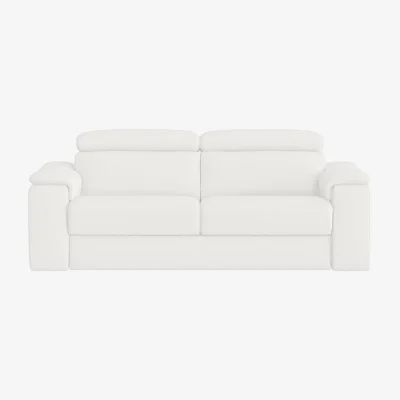 Furniture Village Nicoletti - Davide 3 Seater Leather Sofa - Botero Bianco