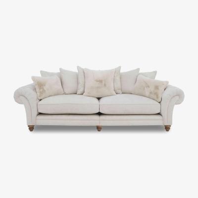 Furniture Village Boutique Collection - Blenheim Grand Split Frame Scatter Back Sofa with Oak Feet - Darwin Ivory
