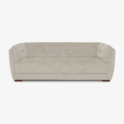 Furniture Village At The Helm - Cartier Fabric 4 Seater Sofa with Walnut Feet - Barley