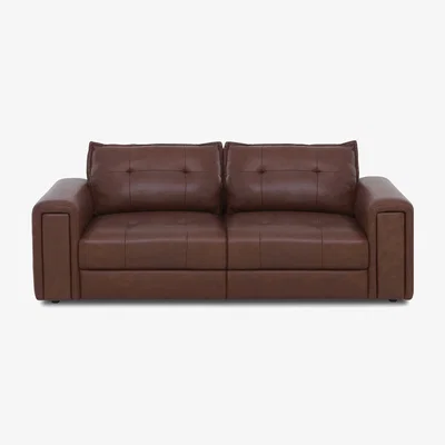 Furniture Village Goliath 3 Seater Leather Sofa - Butterscotch