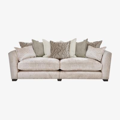 Furniture Village Boutique Lavish Fabric 4 Seater Split Scatter Back Sofa - Natural