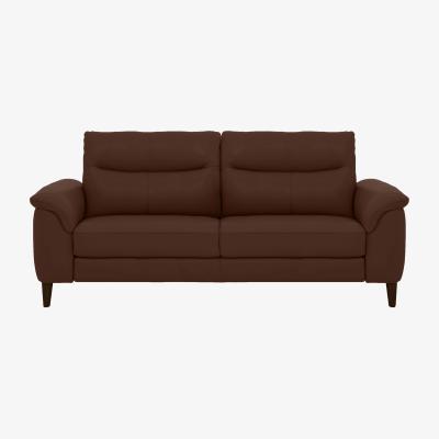 Furniture Village Morgan 3 Seater Leather Sofa - Chocolate