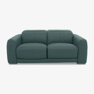 Furniture Village World of Leather - Edison Leather 3 Seater Sofa - Lake Green