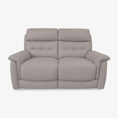 Furniture Village Springer BV Leather 2 Seater Sofa - Silver Grey