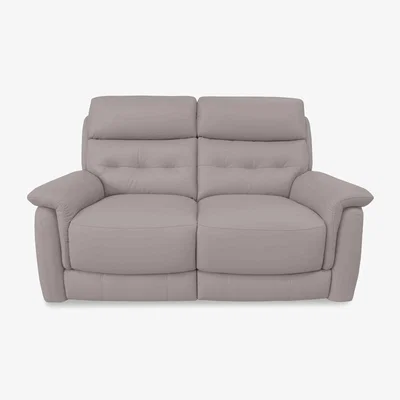 Furniture Village Springer BV Leather 2 Seater Sofa - Silver Grey