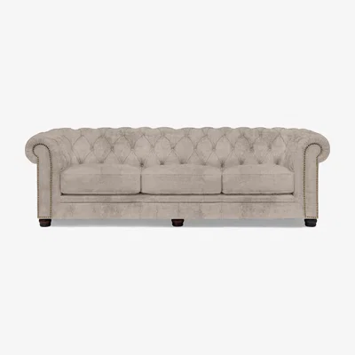Furniture Village At The Helm - Shackleton 4 Seater Fabric Chesterfield Sofa with USB-C