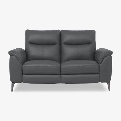Furniture Village Morgan Leather 2 Seater Sofa with Power Recliner