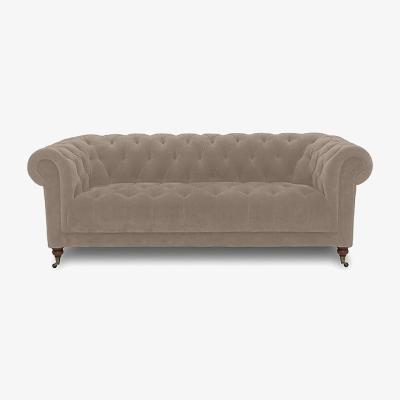 Furniture Village Columbus Fabric 3 Seater Sofa with Castors - Manhattan Nutmeg