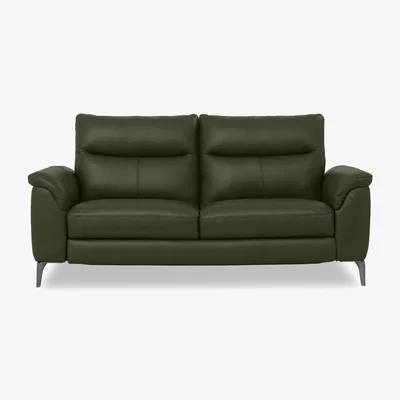 Furniture Village Morgan Leather 3 Seater Sofa - Oslo Pine