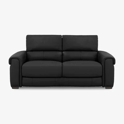 Furniture Village Nixon Leather 3 Seater Sofa - Black
