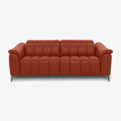 Furniture Village Angelo Leather 3 Seater Sofa - Red Maple