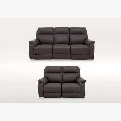 Furniture Village Raven 3 Seater Leather Power Recliner Sofa and 2 Seater Leather Power Recliner Sofa Set