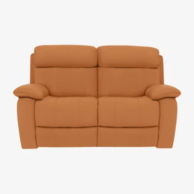 Furniture Village Moreno 2 Seater BV Leather Power Recliner Sofa with Power Headrests - BV Honey Yellow