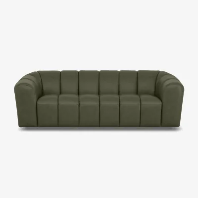 Furniture Village Rhianna 3 Seater Leather Sofa - Oslo Pine