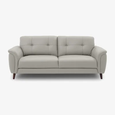 Furniture Village Chantilly 3 Seater Leather Sofa - Lead Grey
