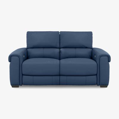 Furniture Village Nixon NC Leather 2 Seater Sofa with Power Recliner - Carribean Sea