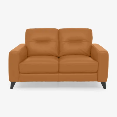 Furniture Village World of Leather - Jules 2 Seater Leather Sofa - NC Honey Yellow