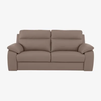 Furniture Village Nicoletti - Pepino 3 Seater Leather Sofa - Botero Taupe