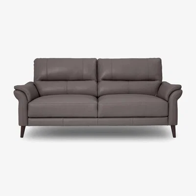 Furniture Village Winner 3 Seater Leather Sofa - Elephant