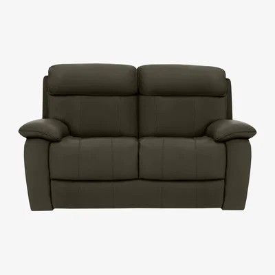 Furniture Village Moreno 2 Seater Leather Sofa - Olive