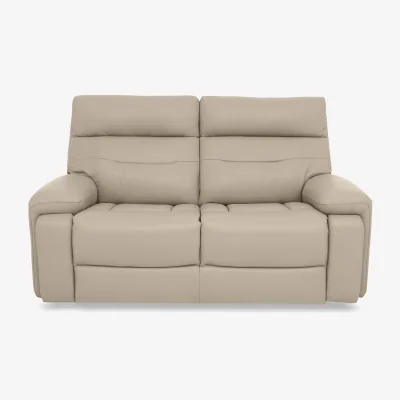 Furniture Village Cinemax Leather 2 Seater Sofa - Dacota Pebble