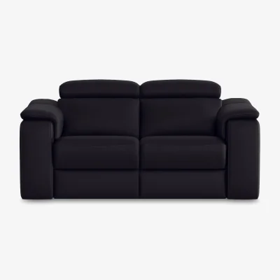 Furniture Village Canto 2 Seater Leather Power Recliner Sofa with Power Headrest and Power Lumbar - Botero Nero - Sofas and Armchairs - In Time for Christmas