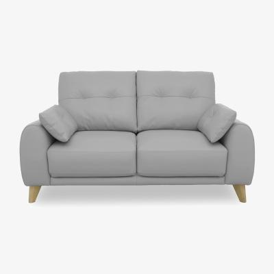 Furniture Village Malmo Leather 2 Seater Sofa - Light Grey